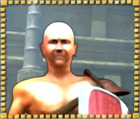 Der kahlköpfige Gladiator im Gladiators Spielautomaten